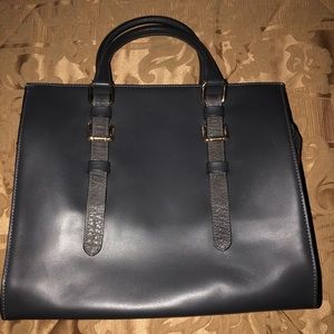 Grey leather purse.